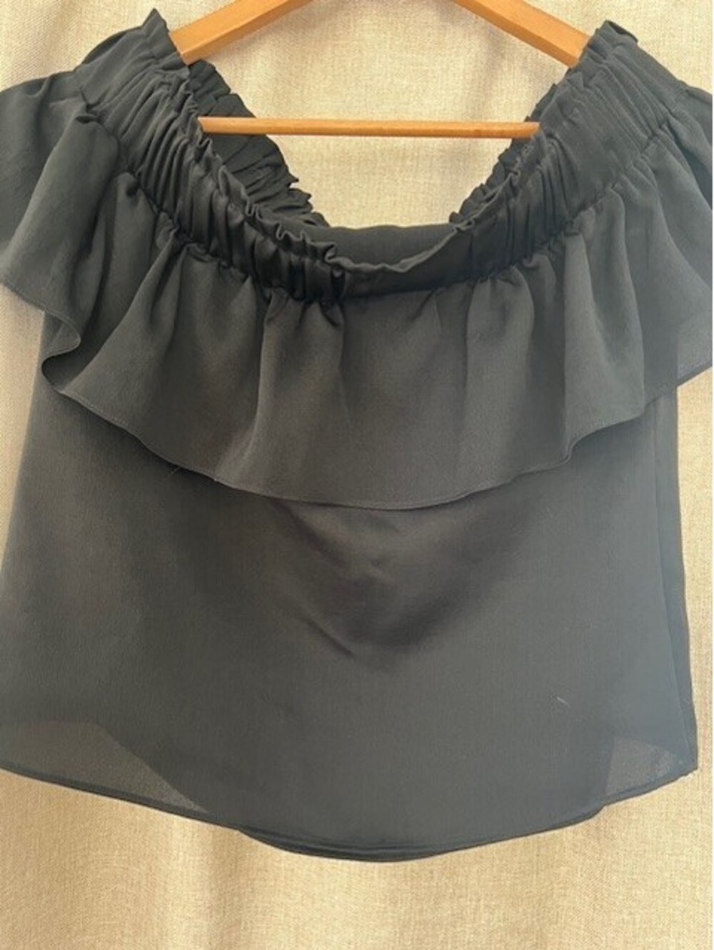 Express Women’s Off Shoulder Black Top Blouse - Petite Small